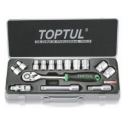 Набор головок 1/2" 8-24мм 15предм. 6гр. метал.кейс TOPTUL