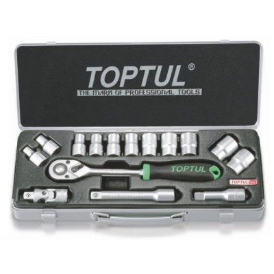 Набор головок 1/2" 8-24мм 15предм. 6гр. метал.кейс TOPTUL Набор головок 1/2" 8-24мм 15предм. 6гр. метал.кейс TOPTUL