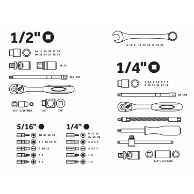 Набор головок и ключей 82пр. 1/4",1/2" PRO STARTUL STUTTGART (PRO-082S) Набор головок и ключей 82пр. 1/4",1/2" PRO STARTUL STUTTGART (PRO-082S)