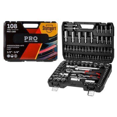 Набор головок и бит 108пр. 1/4",1/2" PRO STARTUL STUTTGART (PRO-108S) Набор головок и бит 108пр. 1/4",1/2" PRO STARTUL STUTTGART (PRO-108S)