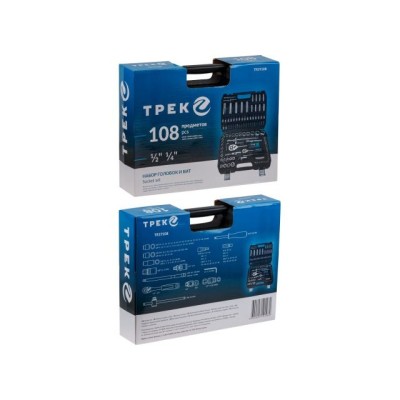 Набор головок и бит 108пр. ТРЕК Набор головок и бит 108пр. ТРЕК