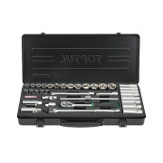 Набор головок 3/8" 6-24мм 35предм. 6гр. метал.кейс TOPTUL