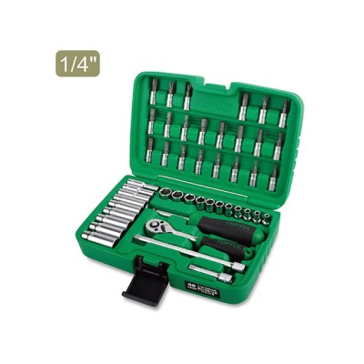Набор головок 1/4" 4-13мм 46предм. 6гр. TOPTUL Набор головок 1/4" 4-13мм 46предм. 6гр. TOPTUL