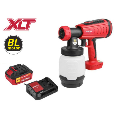 Аккум. краскораспылитель WORTEX CPS 1808 в кор. ALL1 XLT SET БЕСЩЁТ.ДВИГ., 18 В, 1 акк., 4 Ач, 10 Аккум. краскораспылитель WORTEX CPS 1808 в кор. ALL1 XLT SET БЕСЩЁТ.ДВИГ., 18 В, 1 акк., 4 Ач, 10