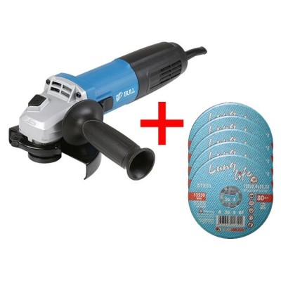Одноручная углошлифмашина BULL WS 1205 в кор. + АКЦИЯ!(5 отрезных кругов в ПОДАРОК!) Одноручная углошлифмашина BULL WS 1205 в кор. + АКЦИЯ!(5 отрезных кругов в ПОДАРОК!)