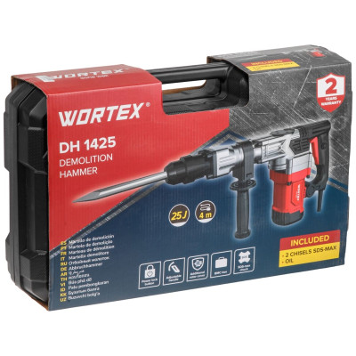Отбойный молоток WORTEX DH 1425 в чем. 1400 Вт, 25 Дж, SDS-max, 3800 уд/мин Отбойный молоток WORTEX DH 1425 в чем. 1400 Вт, 25 Дж, SDS-max, 3800 уд/мин