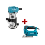 Фрезер кромочный MAKITA RT 0700 CX2 + аксессуары + АКЦИЯ лобзик 4329 в ПОДАРОК (арт. 4329)