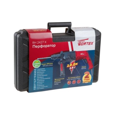 Перфоратор WORTEX RH 2427 X в чем. + (2 зубила, 3 сверла) Перфоратор WORTEX RH 2427 X в чем. + (2 зубила, 3 сверла)