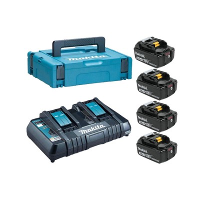 Комплект аккумулятор LXT 18.0 В BL1840B 4 шт. + зарядное устройство DC18RD в кейсе Комплект аккумулятор LXT 18.0 В BL1840B 4 шт. + зарядное устройство DC18RD в кейсе