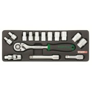 Набор-сет головок 1/2" 8-24мм 15предм. 6гр. TOPTUL