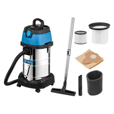 Пылесос BULL AS 3001 + аксессуары 1400 Вт, 30 л, 6м кабель, 3м шланг, HEPA, мануал., выдув Пылесос BULL AS 3001 + аксессуары 1400 Вт, 30 л, 6м кабель, 3м шланг, HEPA, мануал., выдув