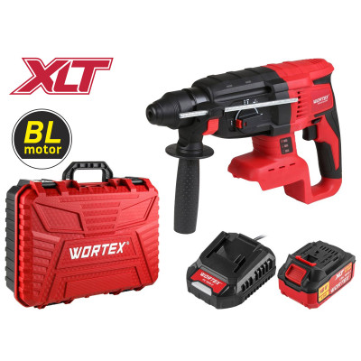 Аккум. перфоратор WORTEX CRH 1824-2 в чем. ALL1 XLT SET БЕСЩЕТ., 18 В, 2.6 Дж, 26 мм, 1х4 А*ч Аккум. перфоратор WORTEX CRH 1824-2 в чем. ALL1 XLT SET БЕСЩЕТ., 18 В, 2.6 Дж, 26 мм, 1х4 А*ч