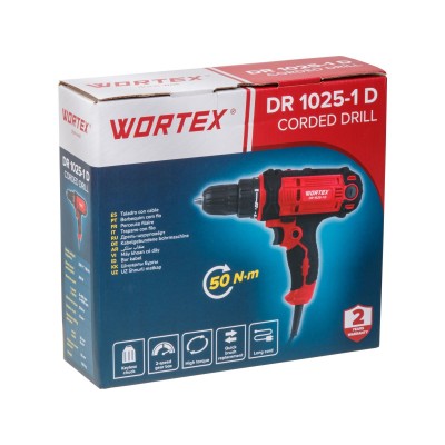 Дрель-шуруповерт WORTEX DR 1025-1 D в кор. 300 Вт, 50 Нм, 2 скор., быстрозажимной патрон: 10 мм Дрель-шуруповерт WORTEX DR 1025-1 D в кор. 300 Вт, 50 Нм, 2 скор., быстрозажимной патрон: 10 мм