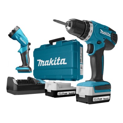 Аккум. дрель-шуруповерт MAKITA DF 347 DWLE в чем. + фонарь Аккум. дрель-шуруповерт MAKITA DF 347 DWLE в чем. + фонарь