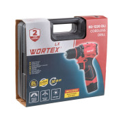 Аккум. дрель-шуруповерт WORTEX LX BD 1220 DLi 12В, 30 Нм, 2*1.5 Ач, патрон 10 мм, бесщёт.