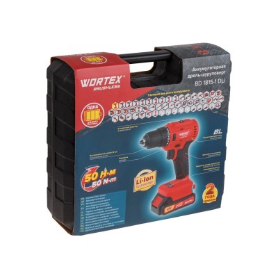 Аккум. дрель-шуруповерт WORTEX BD 1815-1 DLi в чем. ALL1 XLT БЕСЩЕТ, 18 В, 50 Н*м, 1х1.5 А*ч, БЗП 10 Аккум. дрель-шуруповерт WORTEX BD 1815-1 DLi в чем. ALL1 XLT БЕСЩЕТ, 18 В, 50 Н*м, 1х1.5 А*ч, БЗП 10