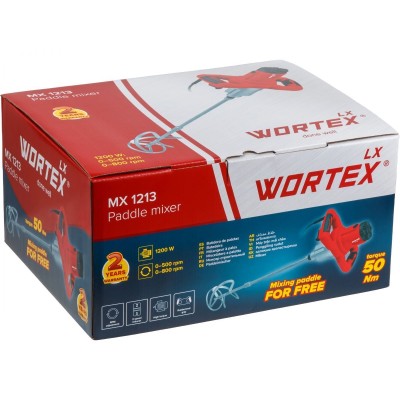 Миксер строительный WORTEX LX MX 1213 в кор. 1200 Вт, 2 скор., M14, рег.об. + насадка Миксер строительный WORTEX LX MX 1213 в кор. 1200 Вт, 2 скор., M14, рег.об. + насадка