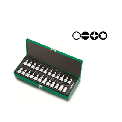 Набор бит шестигр. под головку 1/2" 24пр. TOPTUL Набор бит шестигр. под головку 1/2" 24пр. TOPTUL