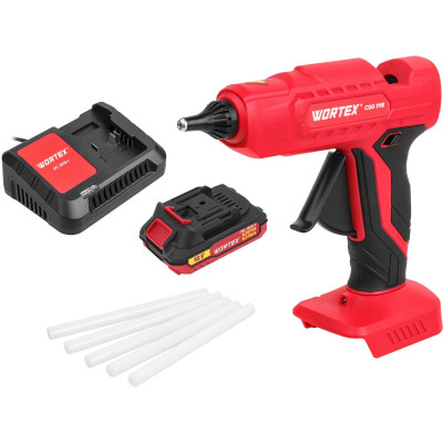 Аккум. клеевой пистолет WORTEX CGG 1118 в кор. ALL1 XLT с акб и з/у SET 18В, 11 мм Аккум. клеевой пистолет WORTEX CGG 1118 в кор. ALL1 XLT с акб и з/у SET 18В, 11 мм