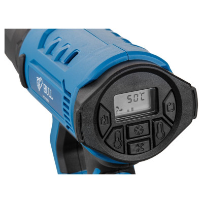 Термовоздуходувка BULL HG 6501 в чем. + набор сопл, 2000 Вт, 50-650 °С, плавная рег., LCD-дисплей Термовоздуходувка BULL HG 6501 в чем. + набор сопл, 2000 Вт, 50-650 °С, плавная рег., LCD-дисплей