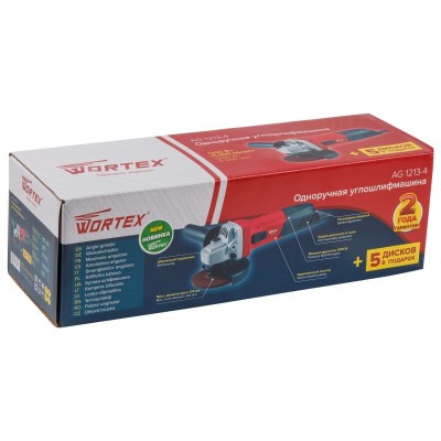 Одноручная углошлифмашина WORTEX AG 1213-4 в кор. 1200 Вт, 125 мм, 5200-11000 об/мин Одноручная углошлифмашина WORTEX AG 1213-4 в кор. 1200 Вт, 125 мм, 5200-11000 об/мин