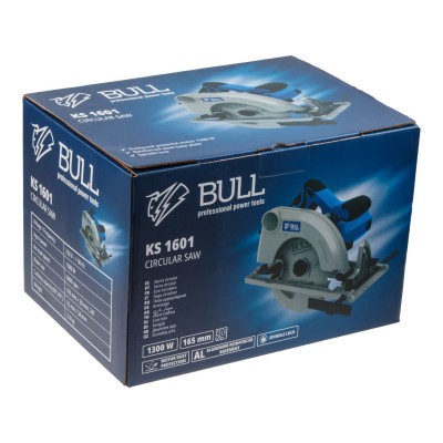 Циркулярная пила BULL KS 1601 в кор. 1300 Вт, 165х20 мм, до 55 мм Циркулярная пила BULL KS 1601 в кор. 1300 Вт, 165х20 мм, до 55 мм