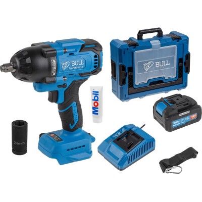 Аккум. ударный гайковерт BULL SC 1807 Xcase, XLTpro, БЕСЩЕТ., 18 В, 750 Н*м, 1/2", 1х4 А*ч, з/у 4 А Аккум. ударный гайковерт BULL SC 1807 Xcase, XLTpro, БЕСЩЕТ., 18 В, 750 Н*м, 1/2", 1х4 А*ч, з/у 4 А