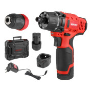 Аккум. дрель-шуруповерт WORTEX BD 1215 LiSET в чем. 12 В, 30 Н*м, 2х1.5 А*ч, БЗП 10 мм