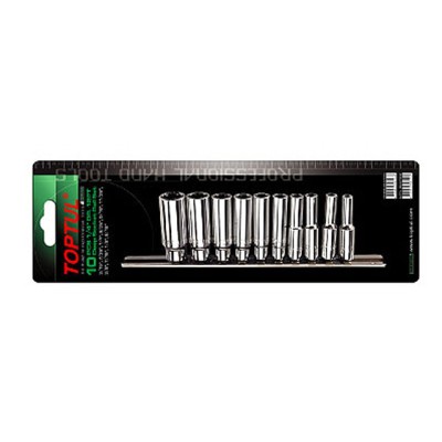 Набор головок 1/4" дюймовые 3/16"-9/16" 12гр. 10шт на подвесе TOPTUL Набор головок 1/4" дюймовые 3/16"-9/16" 12гр. 10шт на подвесе TOPTUL