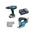 Аккум. дрель-шуруповерт MAKITA LXT HP488D + аккум. лобзик JV183D Аккум. дрель-шуруповерт MAKITA LXT HP488D + аккум. лобзик JV183D