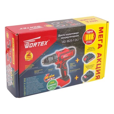 Аккум. дрель-шуруповерт WORTEX BD 1825-1 DLi в кор. ALL1 XLT Аккум. дрель-шуруповерт WORTEX BD 1825-1 DLi в кор. ALL1 XLT