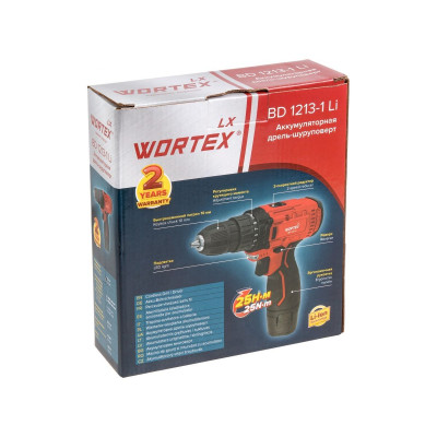Аккум. дрель-шуруповерт WORTEX LX BD 1213-1 Li в кор. 12 В, 25 Н*м, 1х1.5 А*ч, БЗП 10 мм Аккум. дрель-шуруповерт WORTEX LX BD 1213-1 Li в кор. 12 В, 25 Н*м, 1х1.5 А*ч, БЗП 10 мм