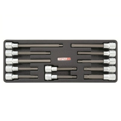 Набор-сет бит под трещотку 1/2" EXTRA LONG 12шт. 136х364мм TOPTUL Набор-сет бит под трещотку 1/2" EXTRA LONG 12шт. 136х364мм TOPTUL