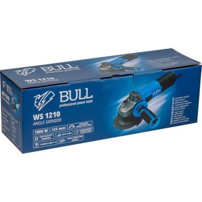 Одноручная углошлифмашина BULL WS 1210 в кор. 125 мм, 1000 Вт, плав. пуск., конст. эл. Одноручная углошлифмашина BULL WS 1210 в кор. 125 мм, 1000 Вт, плав. пуск., конст. эл.