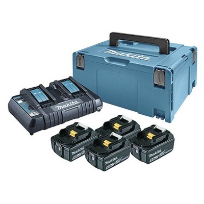 Комплект аккумулятор LXT 18.0 В BL1830B 4 шт. + зарядное устройство DC18RD + кейс MAKPAC Комплект аккумулятор LXT 18.0 В BL1830B 4 шт. + зарядное устройство DC18RD + кейс MAKPAC