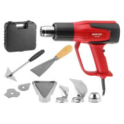 Термовоздуходувка WORTEX HG 6120-1 в чем. + набор сопл 2000 Вт, 2 режима, 60-600 °С, LCD