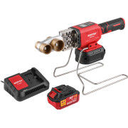 Аккум. сварочный аппарат для полимерных труб WORTEX CWM 1834 ALL1 XLT SET с акб и зу+3 насадки