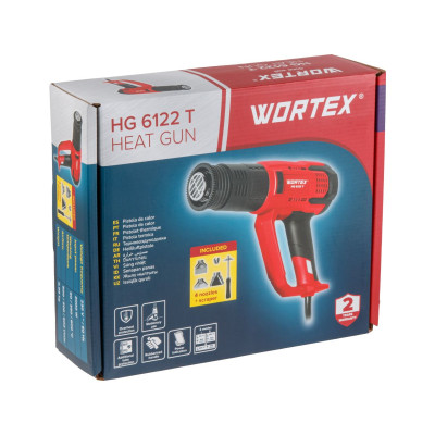 Термовоздуходувка WORTEX HG 6122 T в кор. + набор сопл 2000 Вт, 3 режима., 60-600 °С Термовоздуходувка WORTEX HG 6122 T в кор. + набор сопл 2000 Вт, 3 режима., 60-600 °С