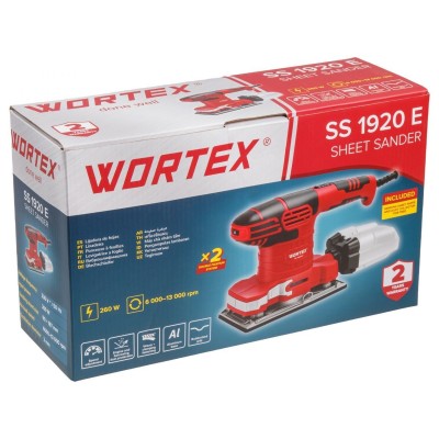 Виброшлифмашина WORTEX SS 1920 E в кор. 260 Вт, 90х187 мм, 6000-13000 кол/мин Виброшлифмашина WORTEX SS 1920 E в кор. 260 Вт, 90х187 мм, 6000-13000 кол/мин