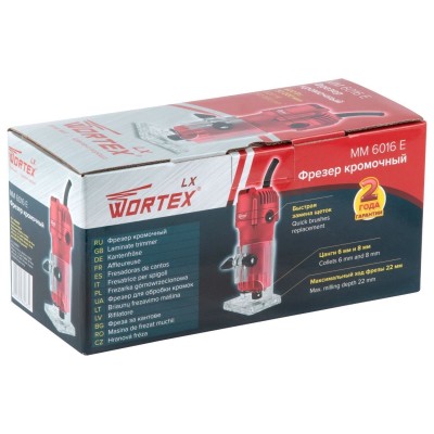 Фрезер кромочный WORTEX LX MM 6016 E в кор. + аксессуары 600 Вт, цанга 6/8 мм, 30000 об/мин Фрезер кромочный WORTEX LX MM 6016 E в кор. + аксессуары 600 Вт, цанга 6/8 мм, 30000 об/мин