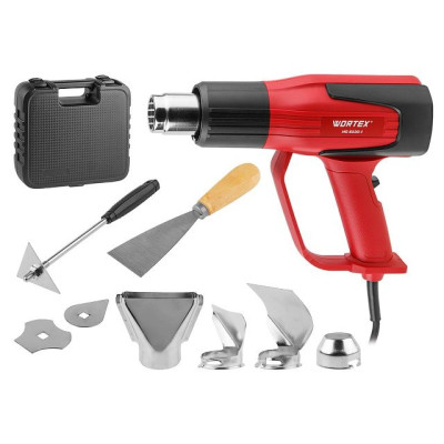 Термовоздуходувка WORTEX HG 6020-1 в чем. + набор сопл 2000 Вт, 2 скор., 350-600 °С Термовоздуходувка WORTEX HG 6020-1 в чем. + набор сопл 2000 Вт, 2 скор., 350-600 °С