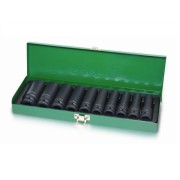 Набор головок ударн. 1/2" 10-24мм 6гр. 10шт. глубокие TOPTUL