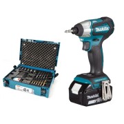 Аккум. шуруповерт MAKITA LXT DTD 155 RFE в чем. + Набор оснастки MAKITA 56 предметов (B-53768)
