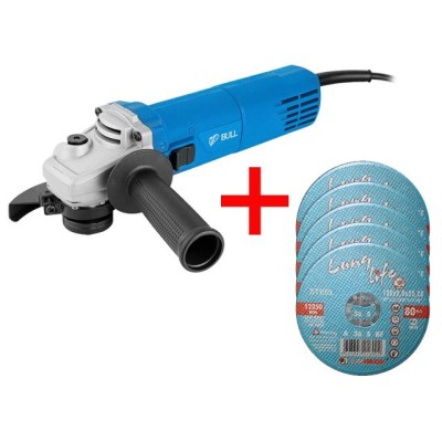 Одноручная углошлифмашина BULL WS 1206 в кор. + АКЦИЯ!(5 отрезных кругов в ПОДАРОК!) Одноручная углошлифмашина BULL WS 1206 в кор. + АКЦИЯ!(5 отрезных кругов в ПОДАРОК!)