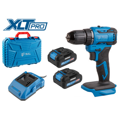 Аккум. дрель-шуруповерт BULL SR 1804 в чем. XLTpro БЕСЩЕТ., Импульс., 18 В, 45 Н*м, 2х2 А*ч, з/у 2 А Аккум. дрель-шуруповерт BULL SR 1804 в чем. XLTpro БЕСЩЕТ., Импульс., 18 В, 45 Н*м, 2х2 А*ч, з/у 2 А