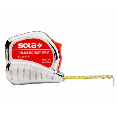 Рулетка 5м/19мм на карте "Tri-Matic" ТМ 5m (SOLA) Рулетка 5м/19мм на карте "Tri-Matic" ТМ 5m (SOLA)