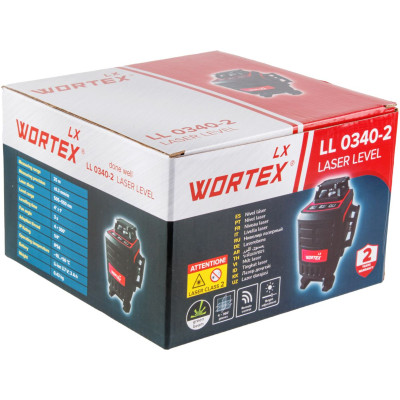 Нивелир лазерный линейный WORTEX LX LL 0340-2 (4х360°, до 25 м, +/- 0.3 мм/м, зеленый) Нивелир лазерный линейный WORTEX LX LL 0340-2 (4х360°, до 25 м, +/- 0.3 мм/м, зеленый)