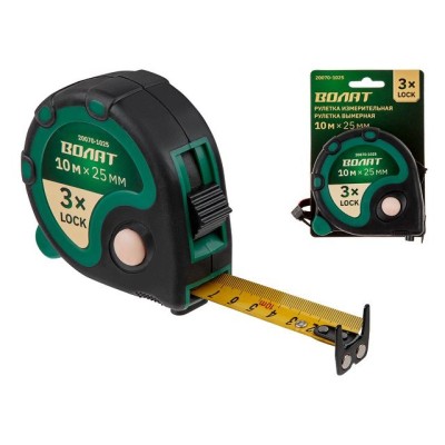 Рулетка 10м/25мм обрезин. корп. ВОЛАТ Рулетка 10м/25мм обрезин. корп. ВОЛАТ