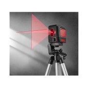 Нивелир лазерный WORTEX LL 0210-1 со штативом в кор. 2х130°, до 15 м, +/- 0.3 мм/м, красный