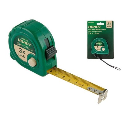 Рулетка 3м/19мм пласт. корп. ВОЛАТ Рулетка 3м/19мм пласт. корп. ВОЛАТ